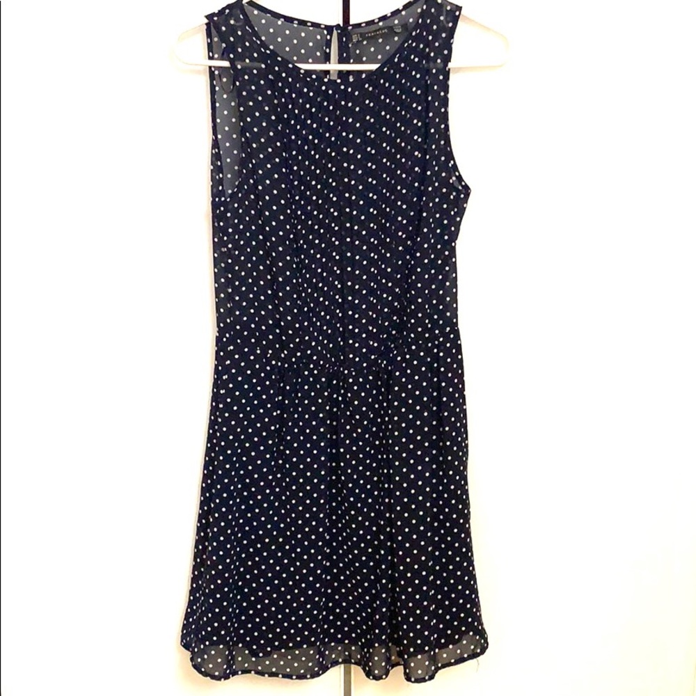 Zara white and blue polka dot summer dress